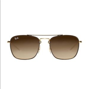 Ray-Ban Gold Squared-Frame Sunglasses